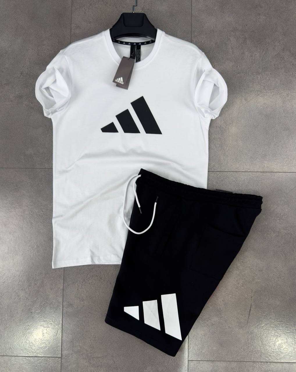 Motion Flex Series T-Shirt & Şort Takımı - Crystal White/Onyx Black