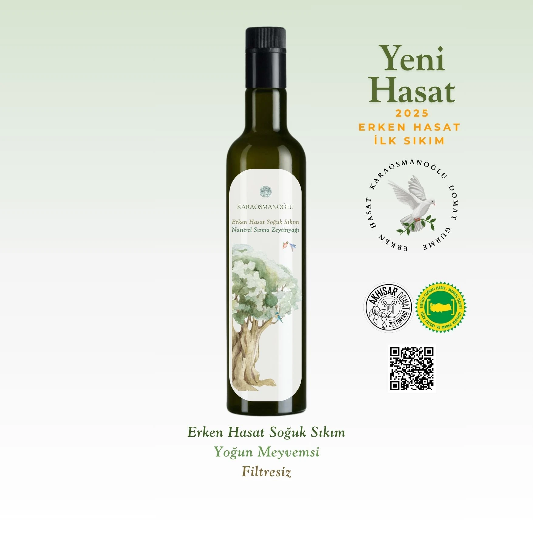 Domat Gurme Erken Hasat Natürel Sızma Zeytinyağı Filtresiz 500ml