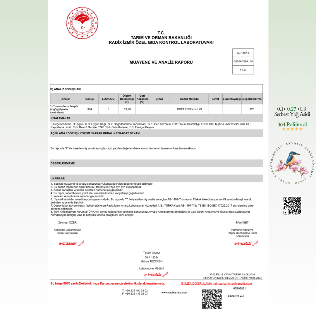 Erken Hasat Ayvalık – Edremit Zeytinyağı 500ml