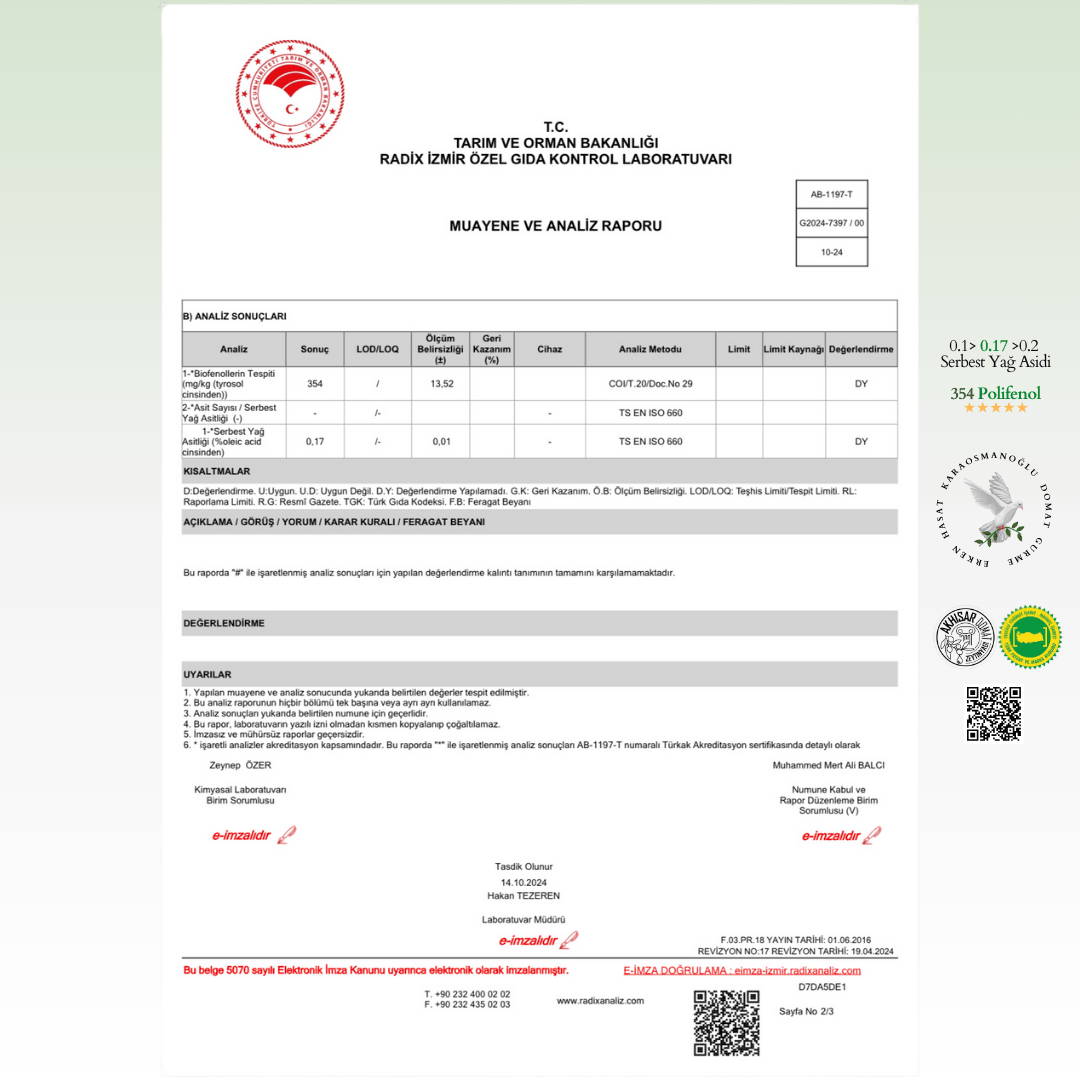 Erken Hasat Domat Gurme Zeytinyağı 500ml