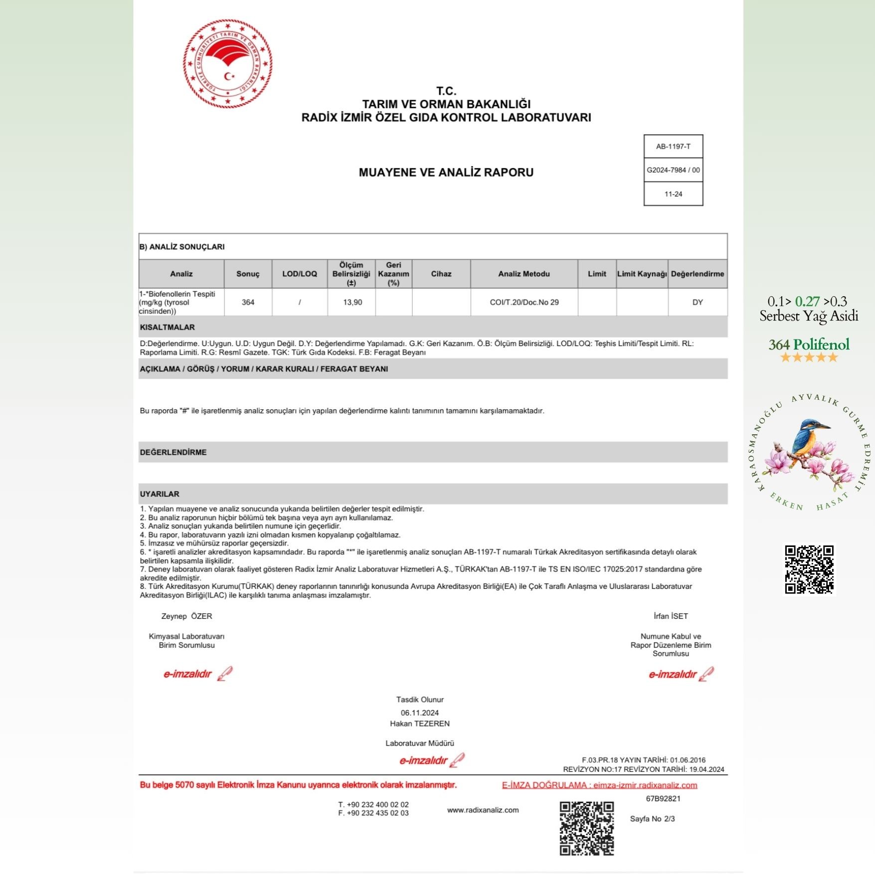Ayvalık Edremit Erken Hasat Natürel Sızma Zeytinyağı 3LT