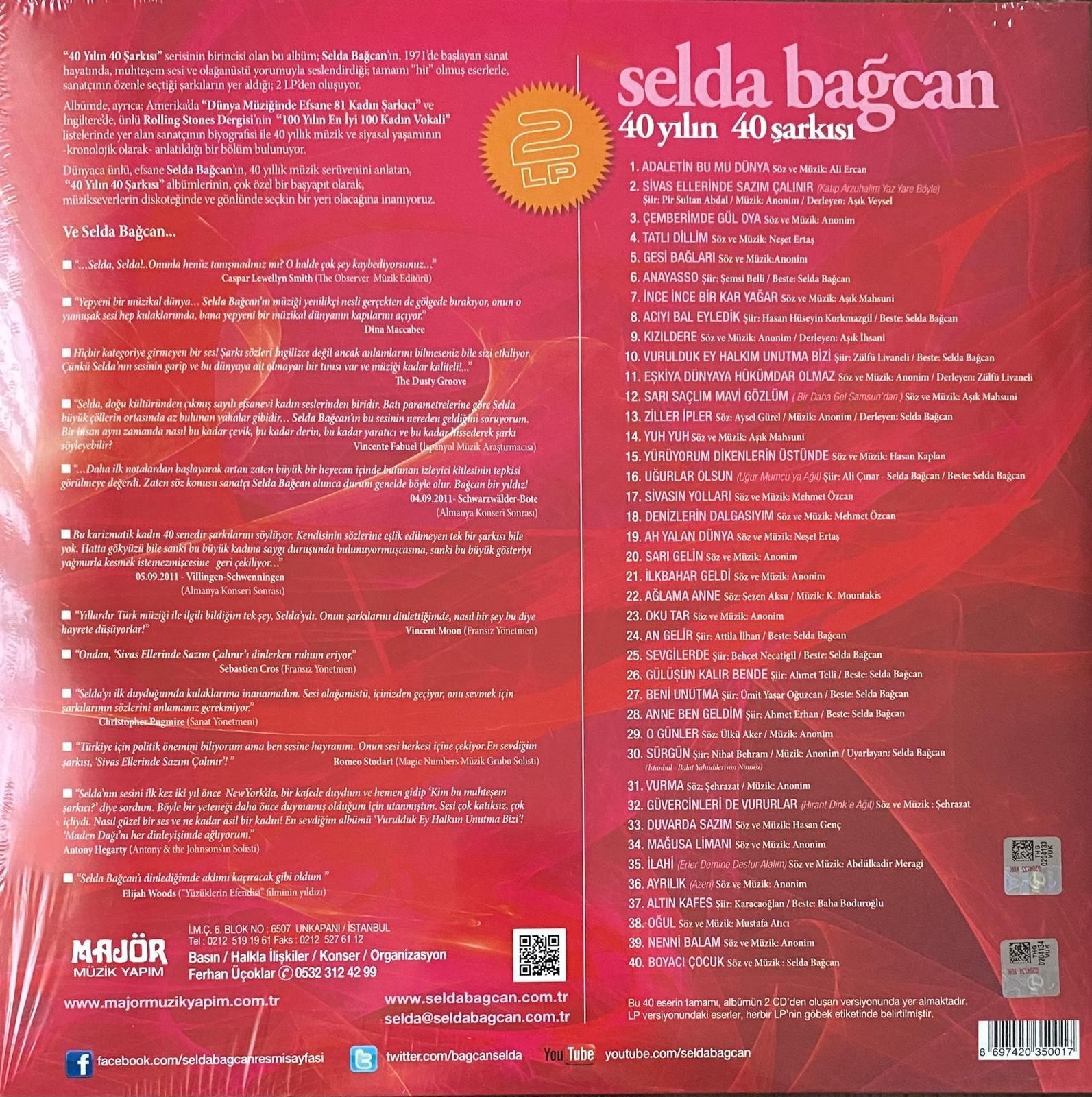 Selda Bağcan 40 Yılın 40 Şarkısı 2 (2 LP)