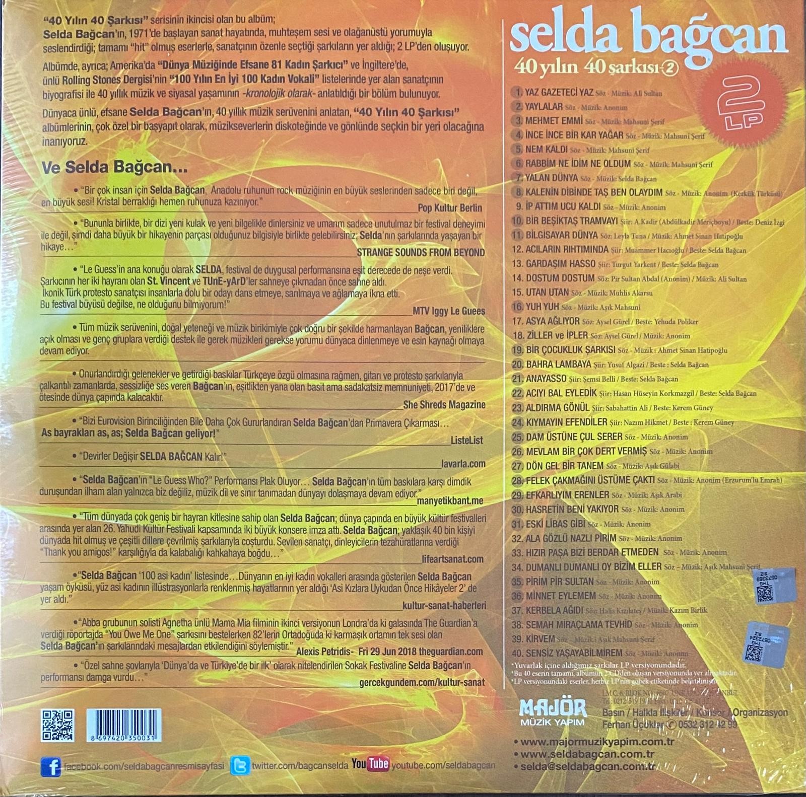 Selda Bağcan 40 Yılın 40 Şarkısı 2 (2 Plak)  