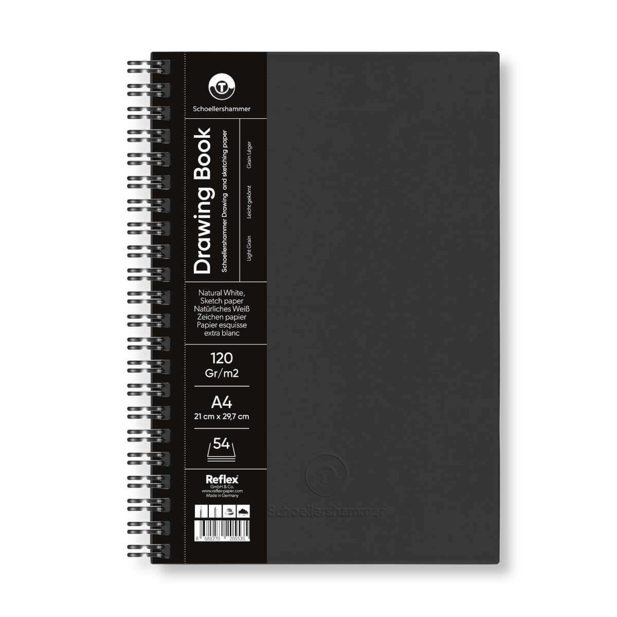 Schoellershammer Drawing Pad Siyah Sert Kapak Çizim Defteri 120 gr A4 54 Yaprak