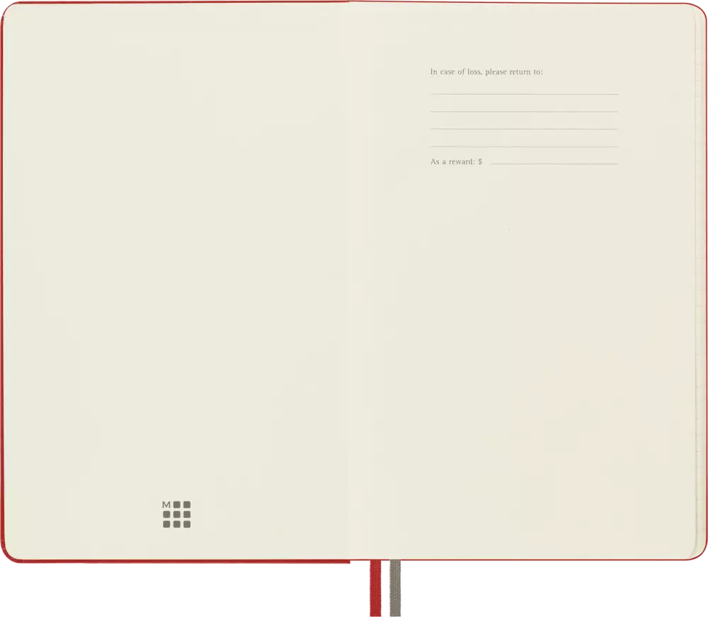 Moleskine Classic Sert Kapak Çizgili Defter 13x21 400 Sayfa Red