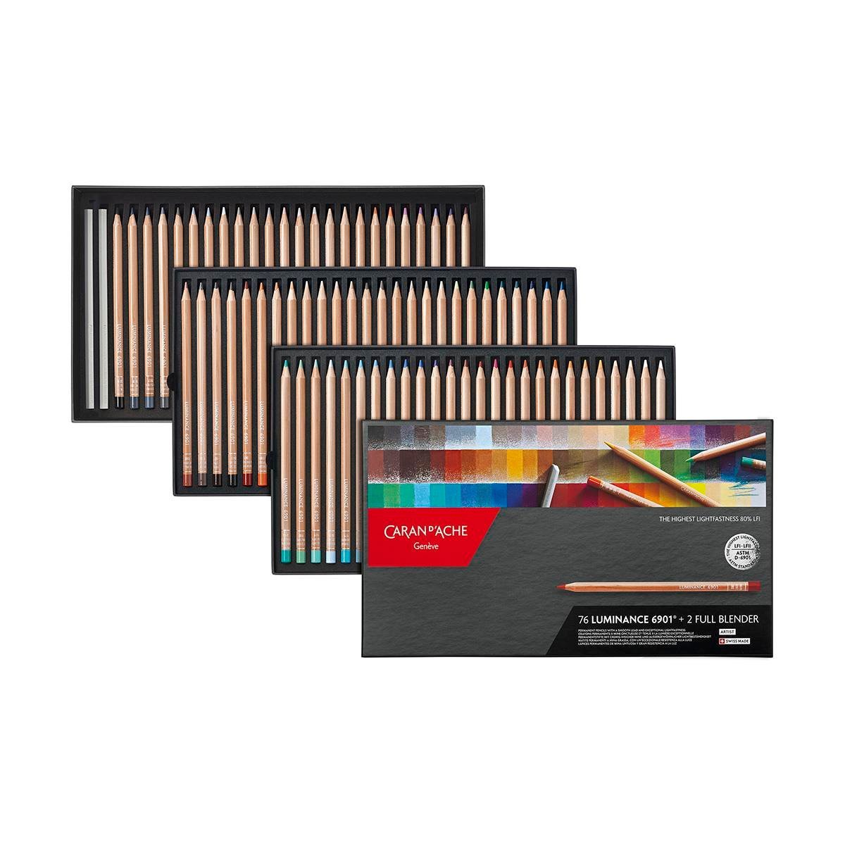 Caran d'Ache Luminance 6901 Kuru Boya Kalem Seti 76 Renk