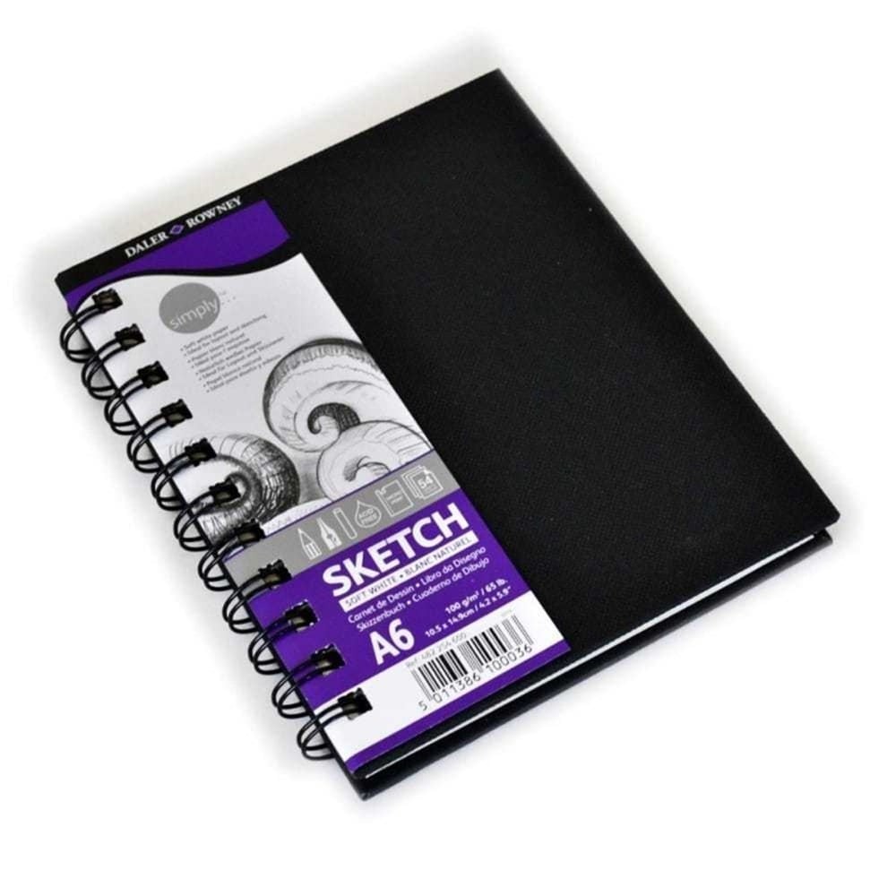 Daler Rowney Simply Sert Kapak Telli Eskiz Defteri A6 54 Sayfa