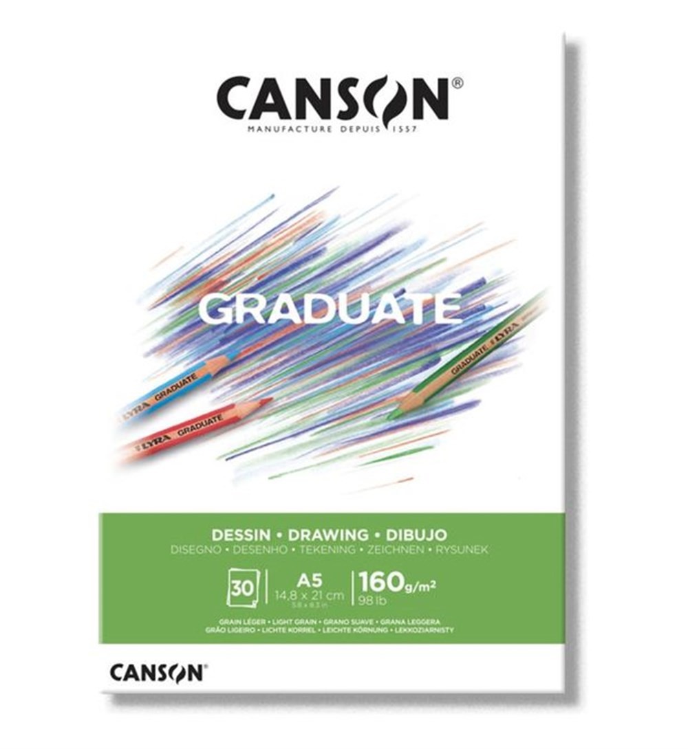 Canson Graduate Çizim Defteri Beyaz A5 160gr 30 Sayfa