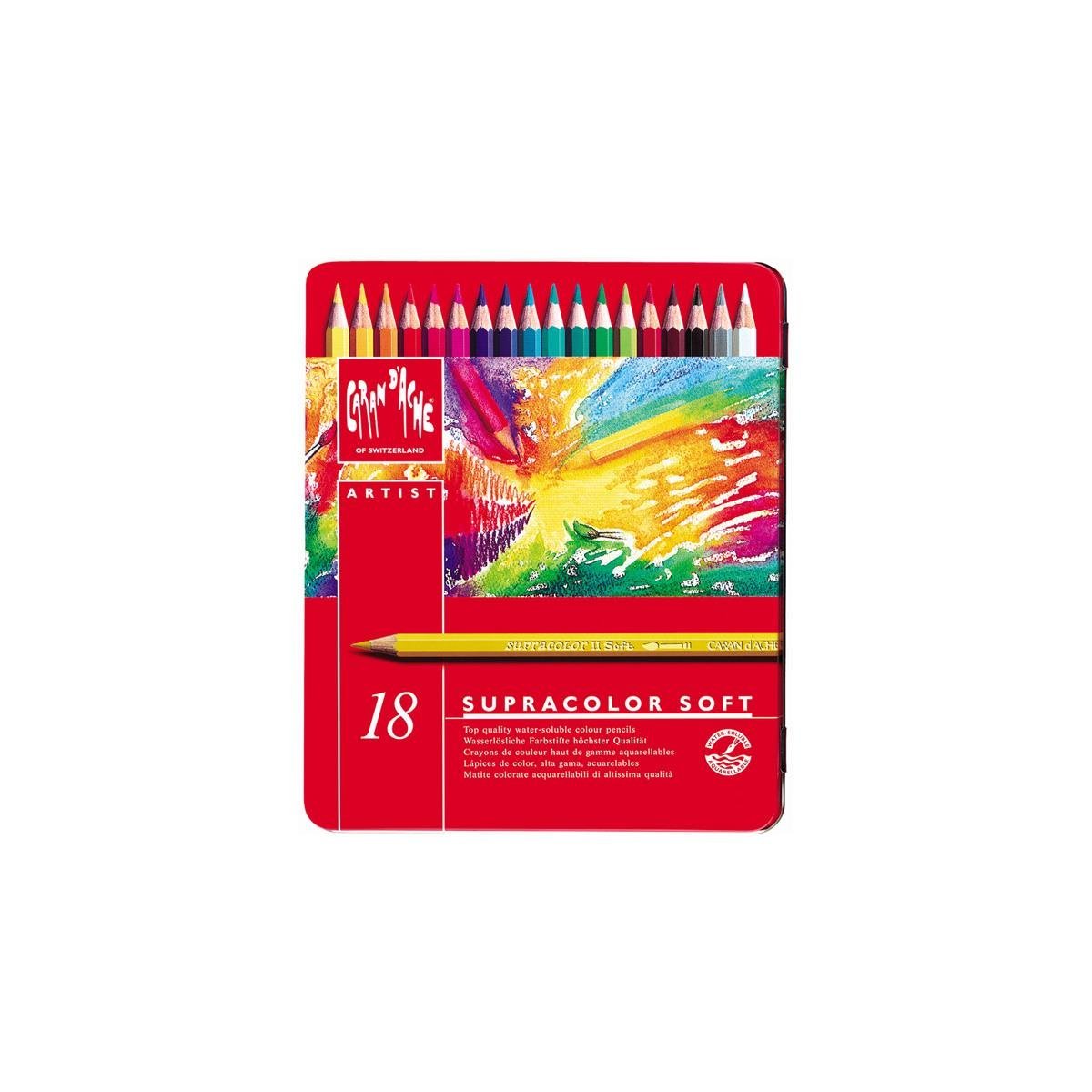 Caran d'Ache Supra Color Soft Aquarelle Sulu Boya Kalem Seti 18 Renk
