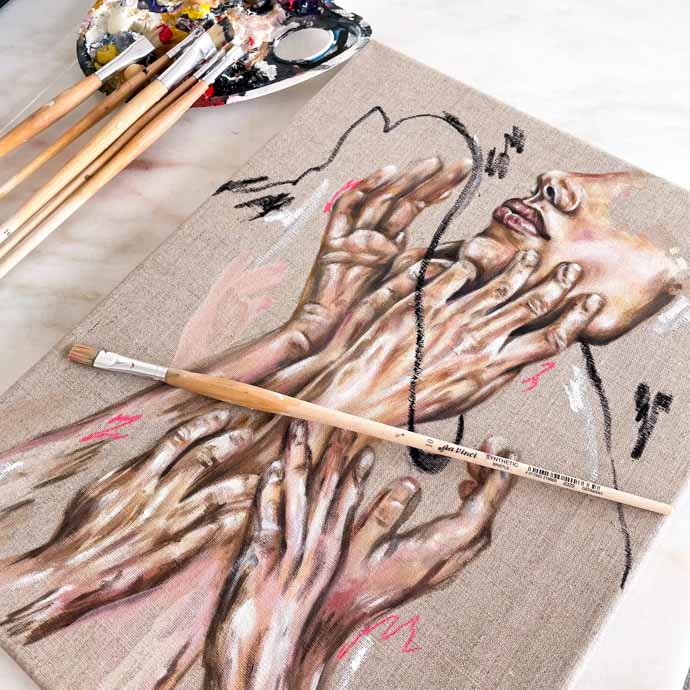 Da Vinci Sentetik Düz Uçlu Akrilik Boya Ve Yağlı Boya Fırçası Seri 8329 No:24