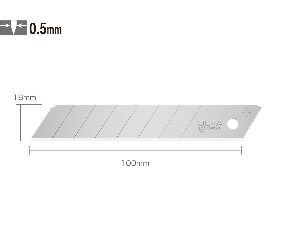 Olfa Lb-10 Geniş Maket Bıçağı Yedeği 10'Lu Tüp