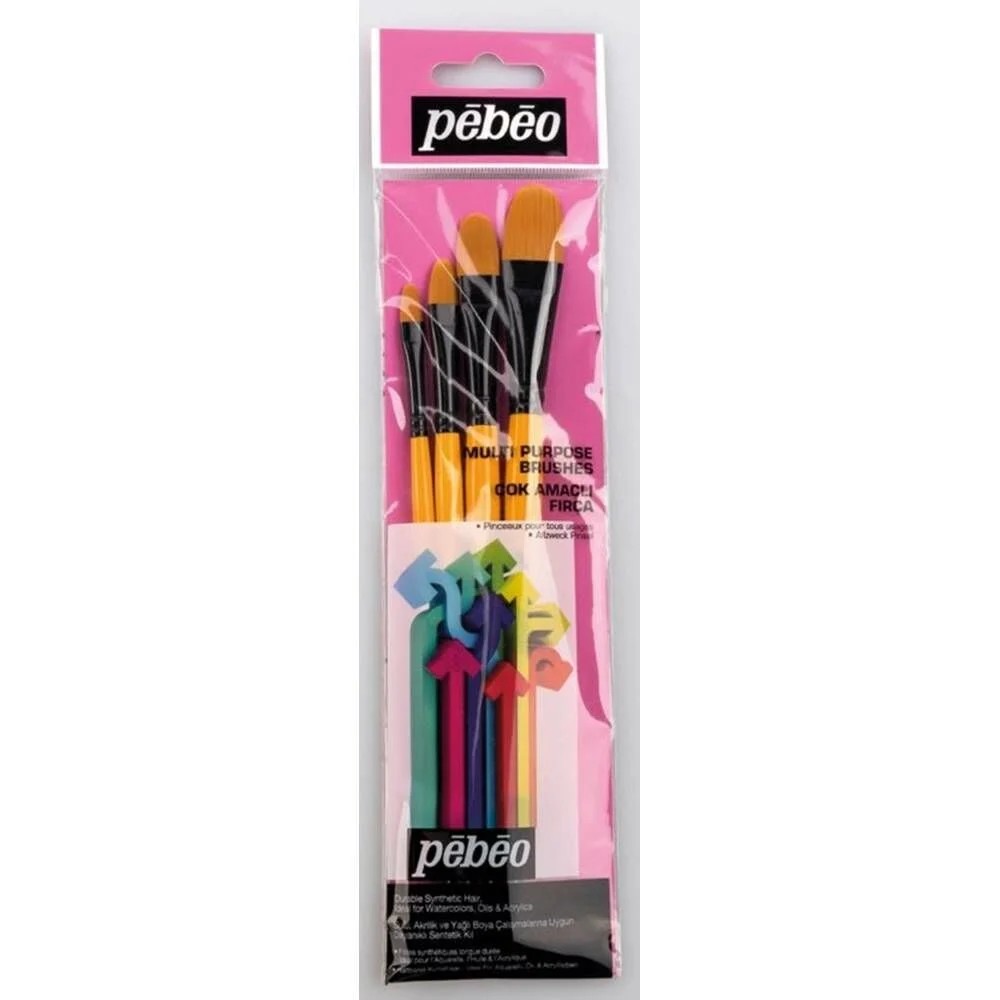 Pebeo Set-11 4'Lü Fırça Seti (Kedi Dili No: 1/4, 3/8, 1/2, 5/8)