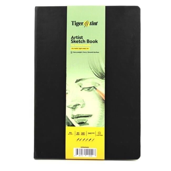 Tigertint Sketchbook Sert Kapaklı Eskiz Defteri 90 gr A5 80 Yaprak Siyah