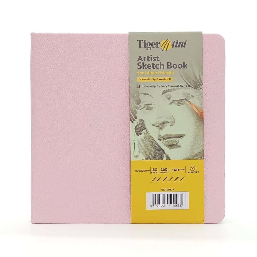 Tigertint Sert Kapak Eskiz Defteri 140 g 20x20 cm 80 Yaprak Pembe