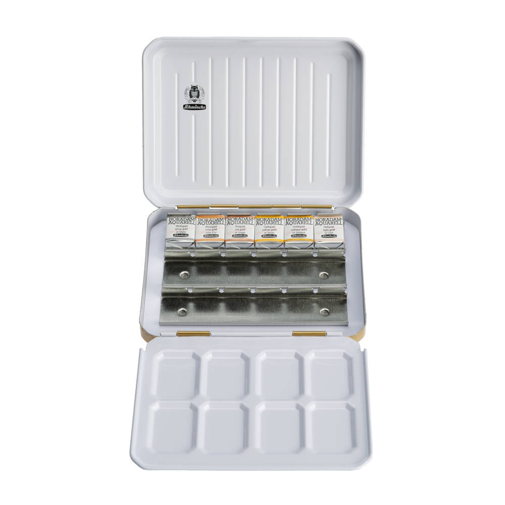Schmincke Horadam Aquarell Özel Altın Renk Kutulu Yaldız Renkler 6 x Yarım Tablet