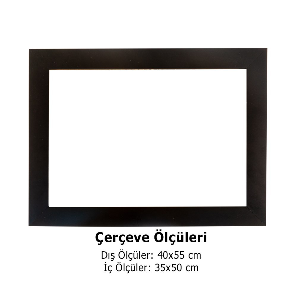 Çerçeve Siyah Düz 35x50 cm