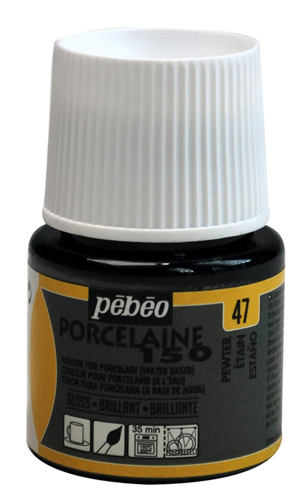 Pebeo Porcelaine 150 Fırınlanabilir Porselen Boyası 45 ml 47 Pewter