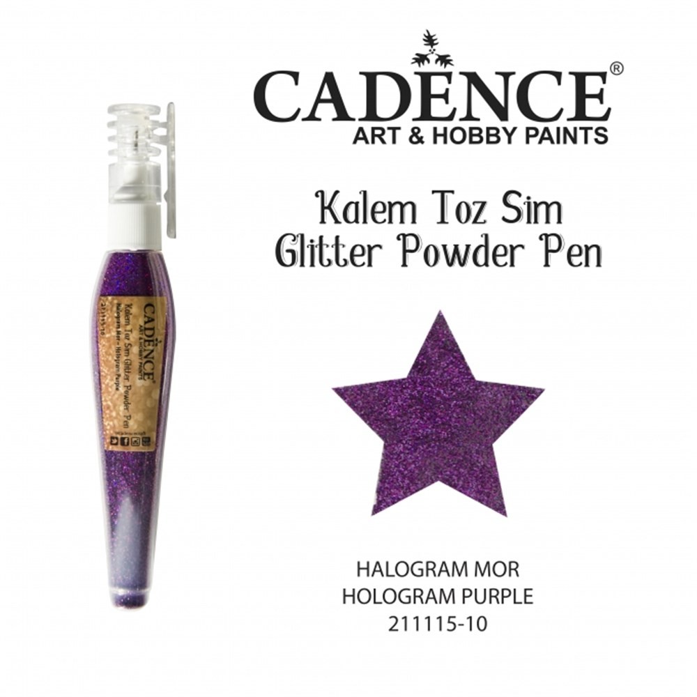 Cadence Kalem Toz Sim - Glitter Powder Pen Hologram Mor