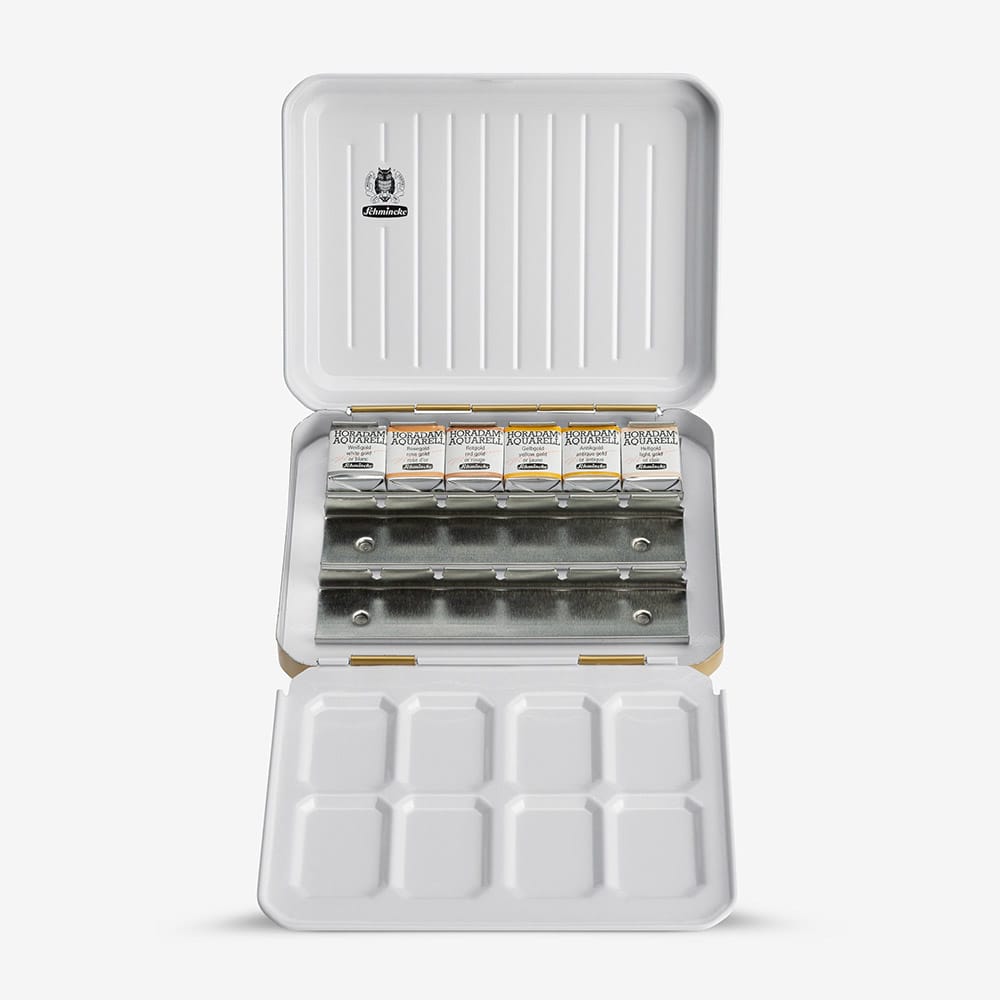 Schmincke Horadam Aquarell Özel Altın Renk Kutulu Yaldız Renkler 6 x Yarım Tablet
