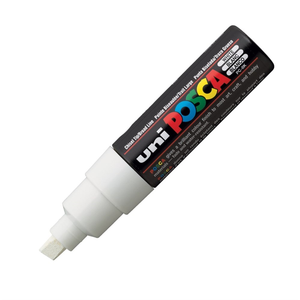 Uni Posca Pc-8K Boyama Markörü 8 mm Kesik Uç Beyaz