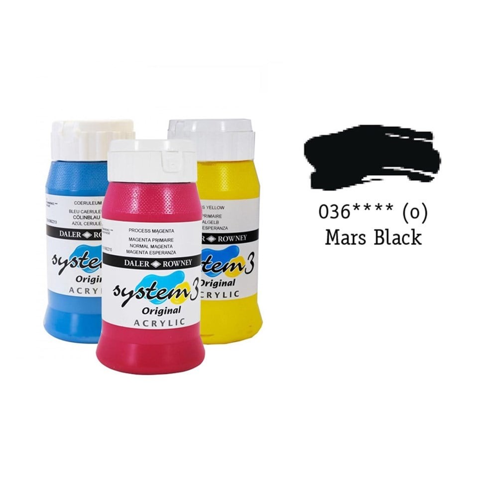 Daler Rowney System 3 Original Akrilik Boya Mars Black