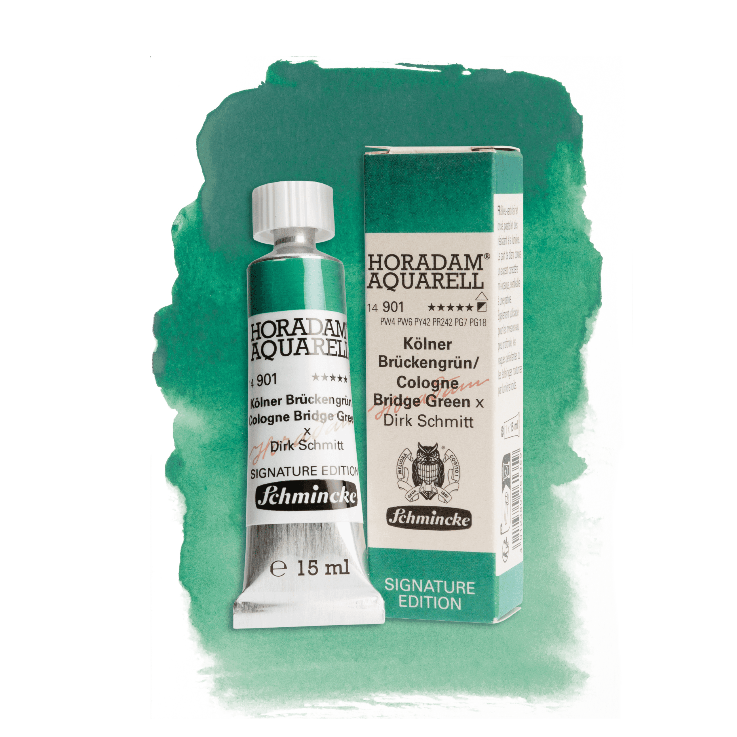Schmincke Horadam Aquarell Signature Edition Özel Renkler Cologne Bridge Green 15 ml Tüp 901