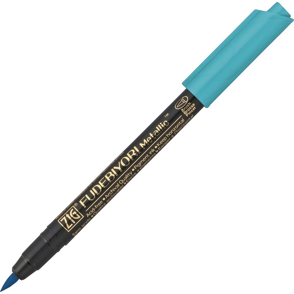 Zig Fudebiyori Metallic Brush Pen Yaldızlı Fırça Uçlu Marker Kalem 125 Blue