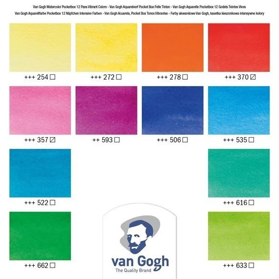 Talens Van Gogh Suluboya Vibrant Colors 12 Renk Set