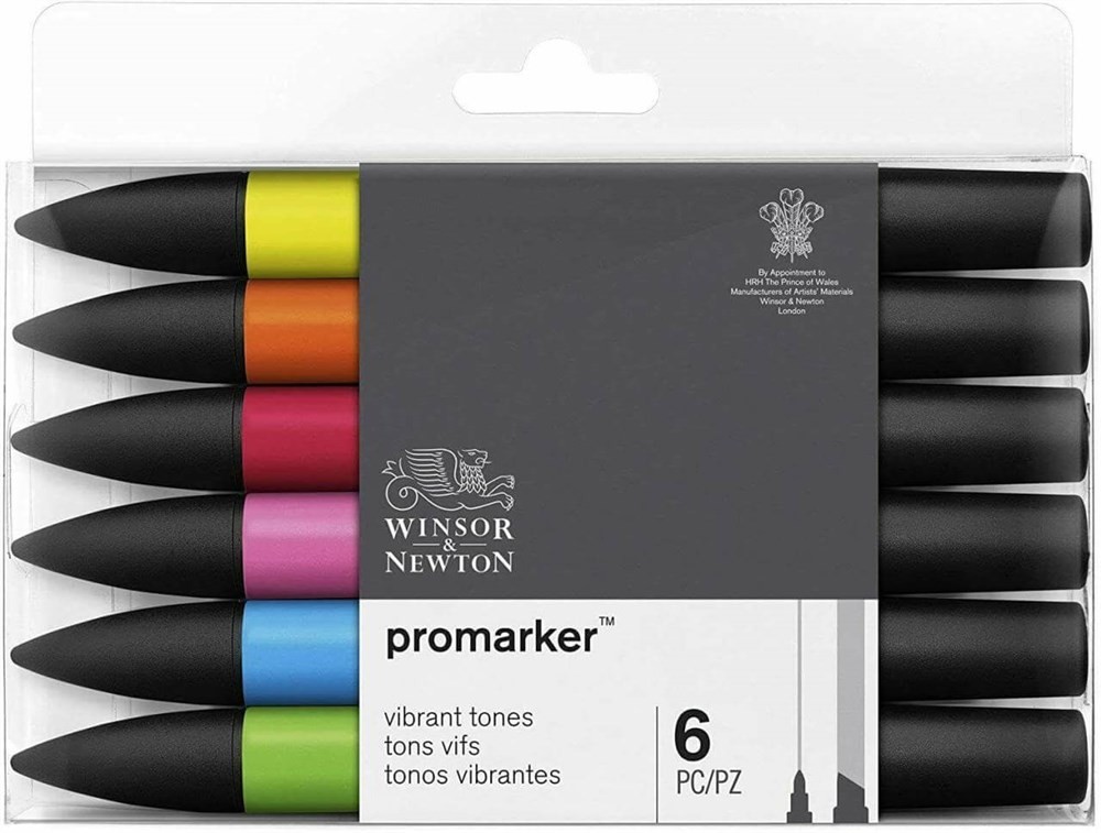 Winsor & Newton Promarker Güçlü Tonlar 6 Renk