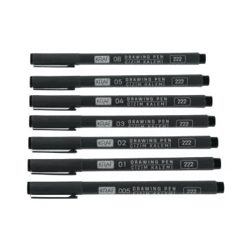 Kraf Drawing Pen - Çizim Kalemi Seti 7'li
