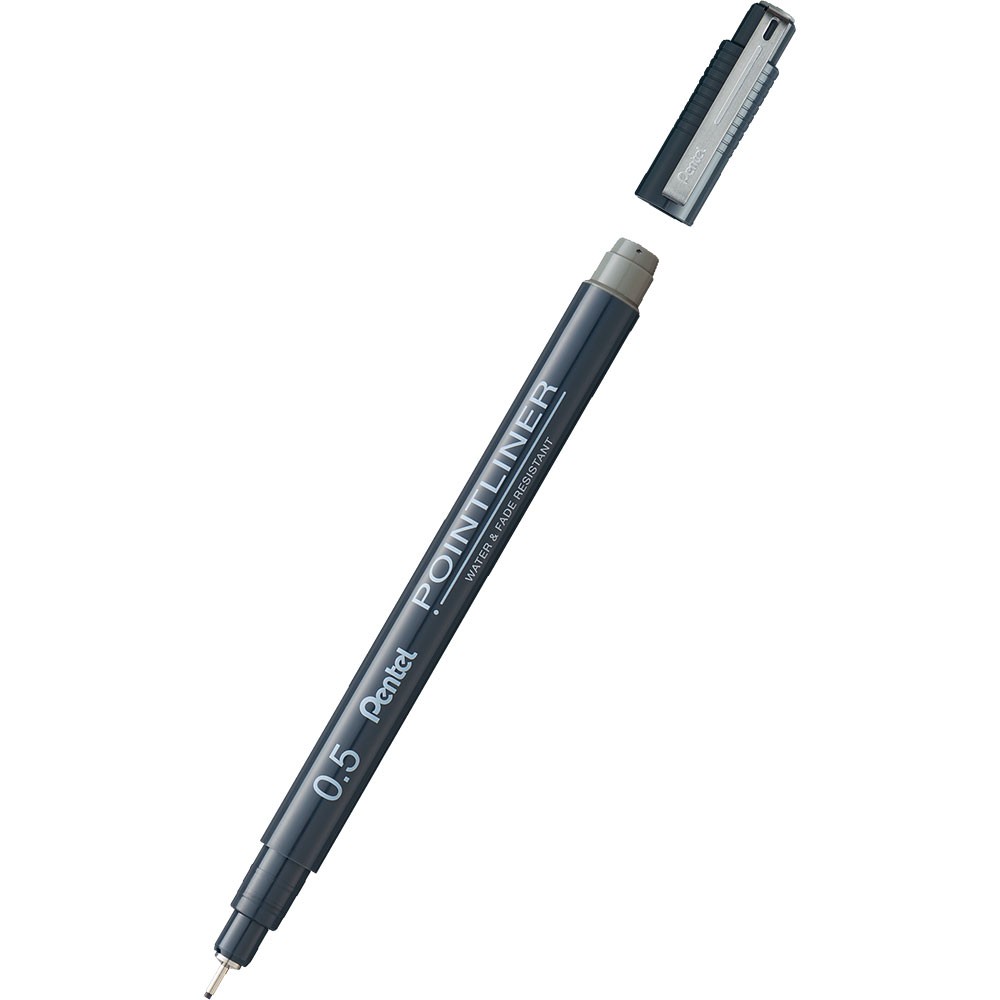 Pentel Pointliner Teknik Çizim Kalemi 0.5 mm Grey S20P-5N