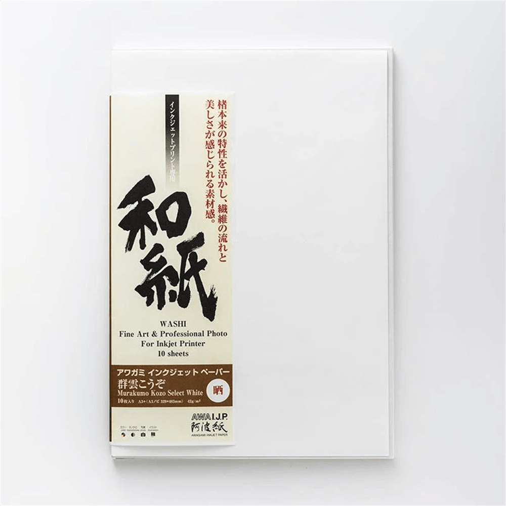 Awagami Japon Dijital Baskı Kağıdı Murakumo Kozo White A3+ IJ-1407