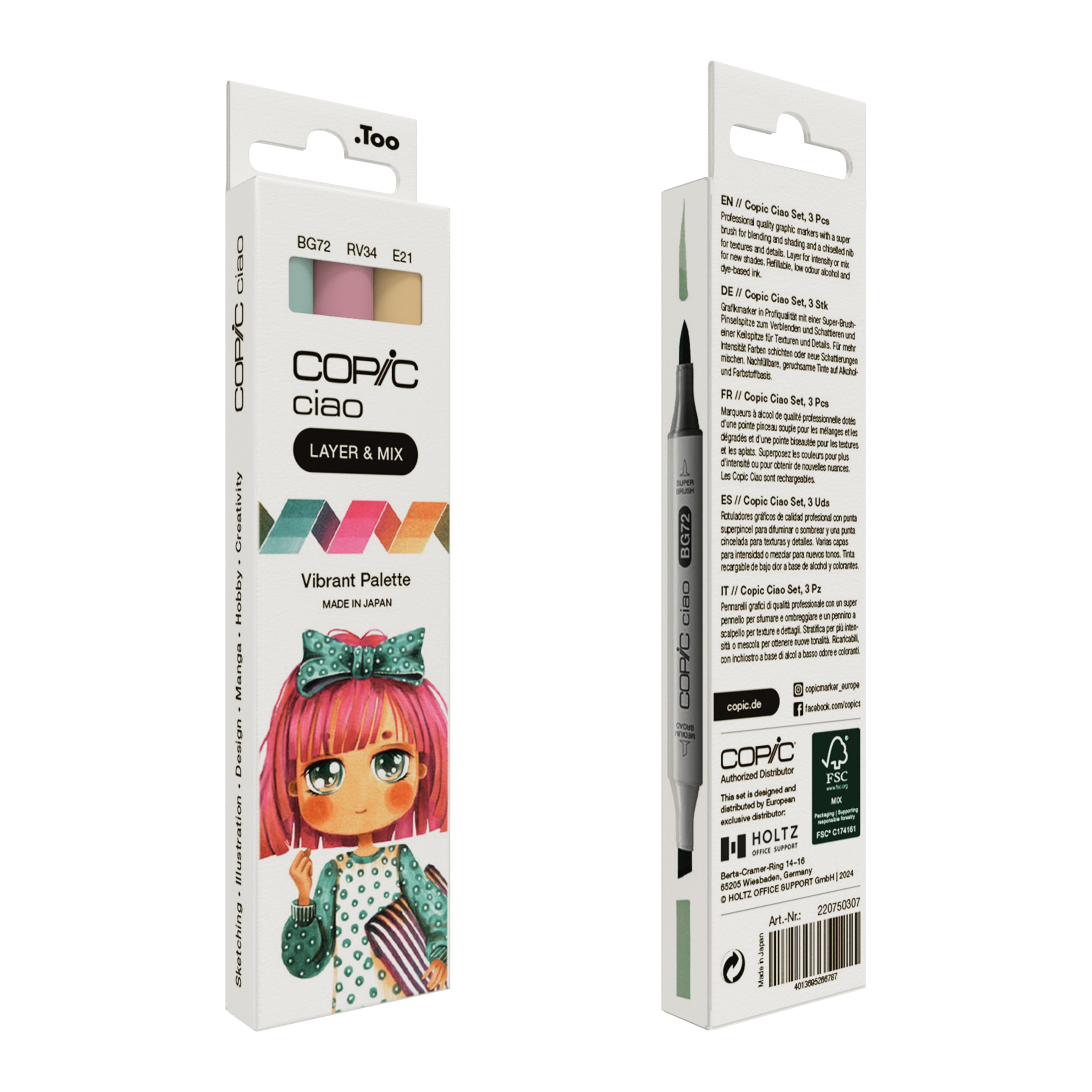 Copic Ciao 3'lü Layer Mix Set Vibrant Palette