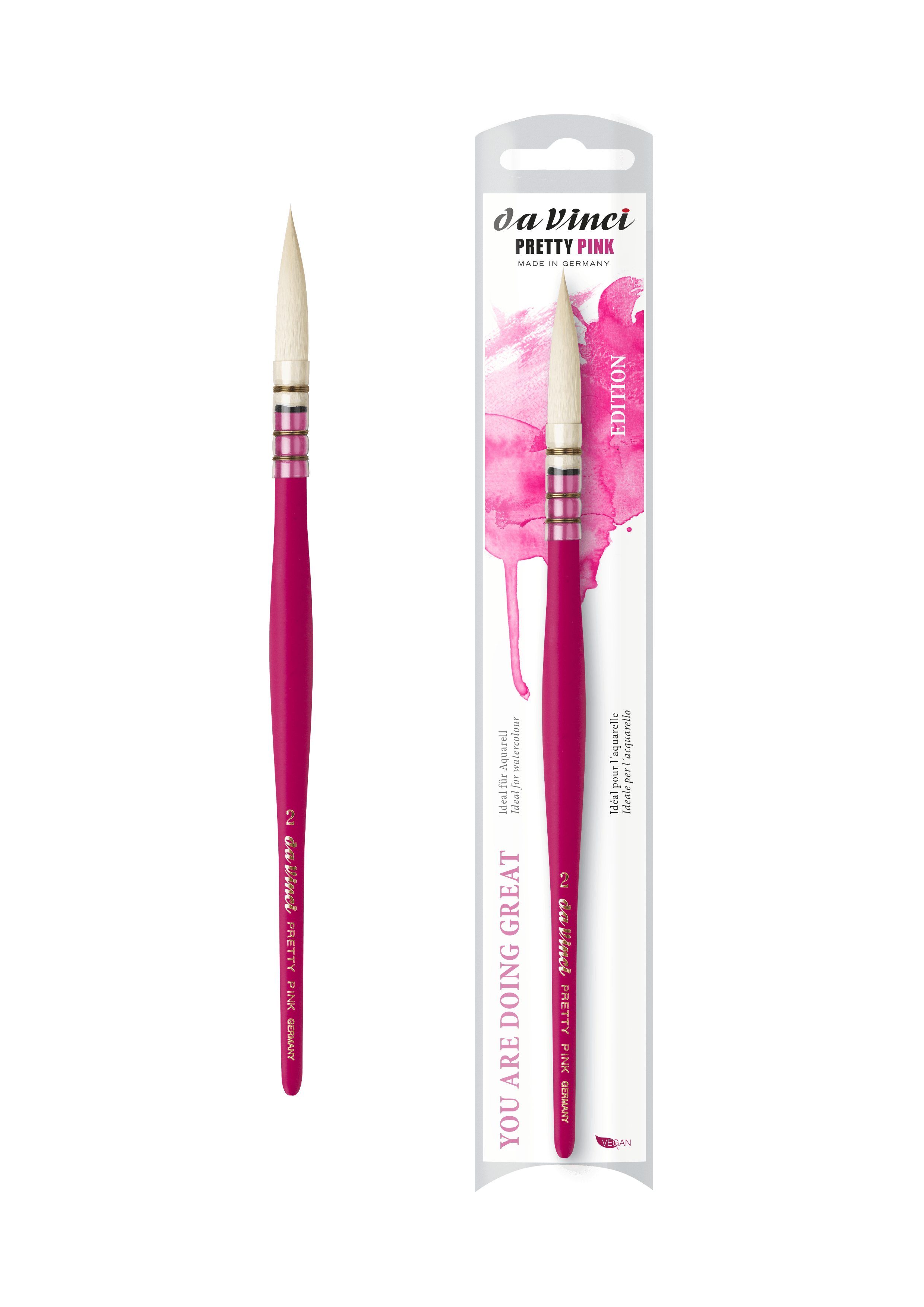 Da Vinci Pretty Pink Ekstra Yumuşak Sulu Boya Fırçası Seri 494 No:2