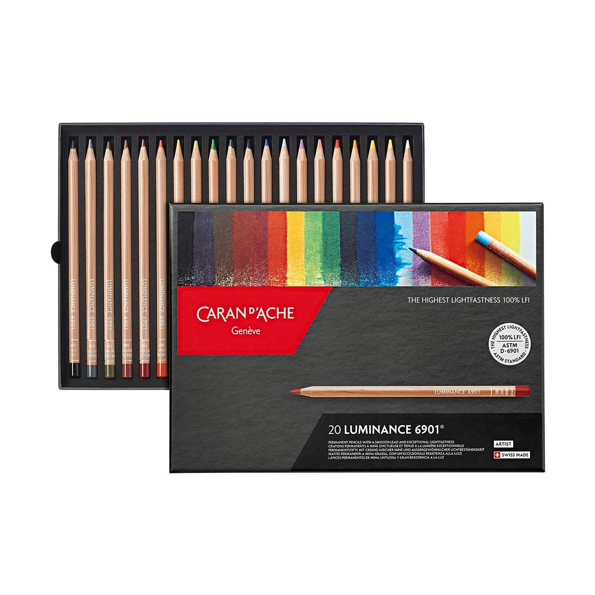 Caran d'Ache Luminance 6901 Kuru Boya Kalem Seti 20 Renk