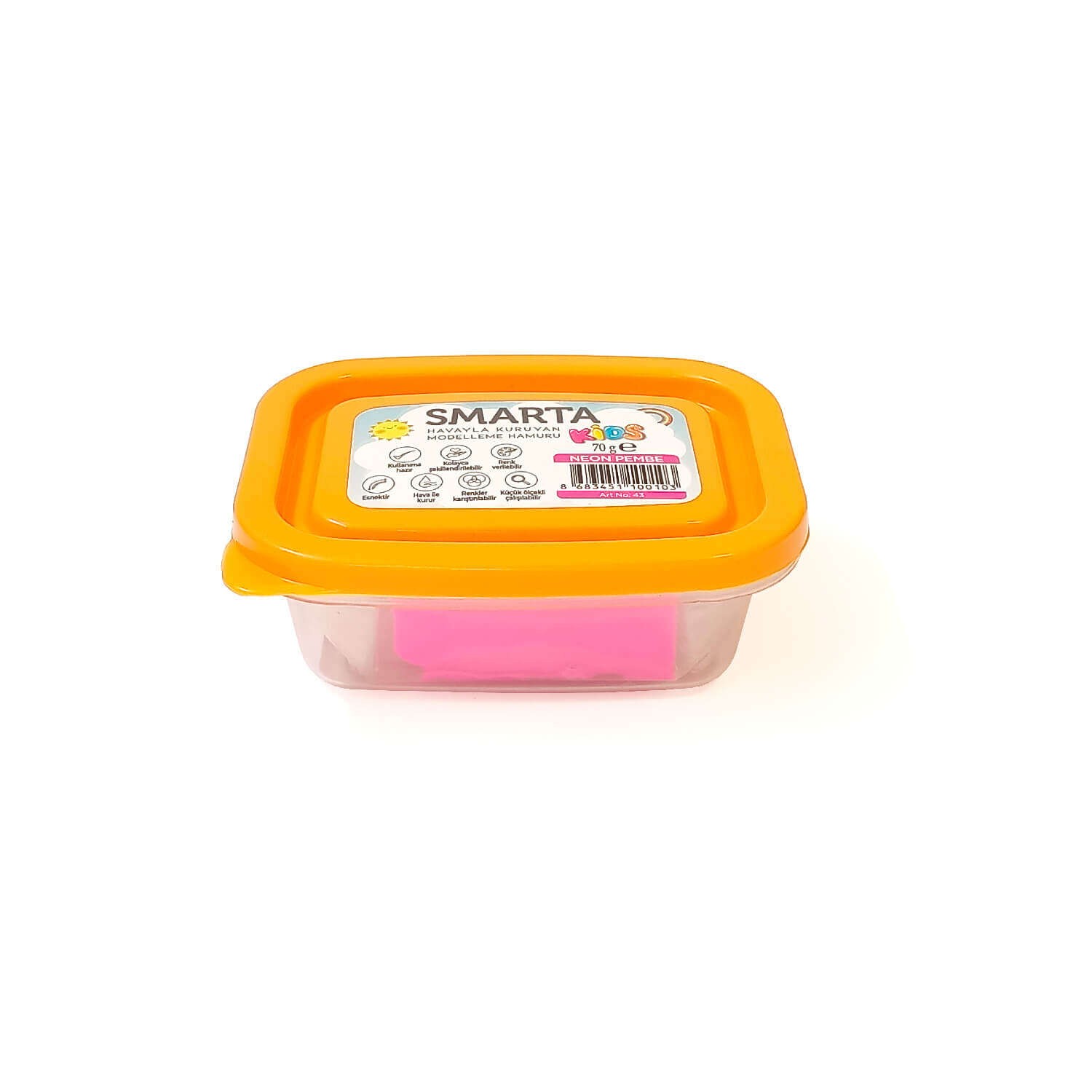 Smarta Kids Havayla Kuruyan Modelleme Hamuru 70gr Neon Pembe 43
