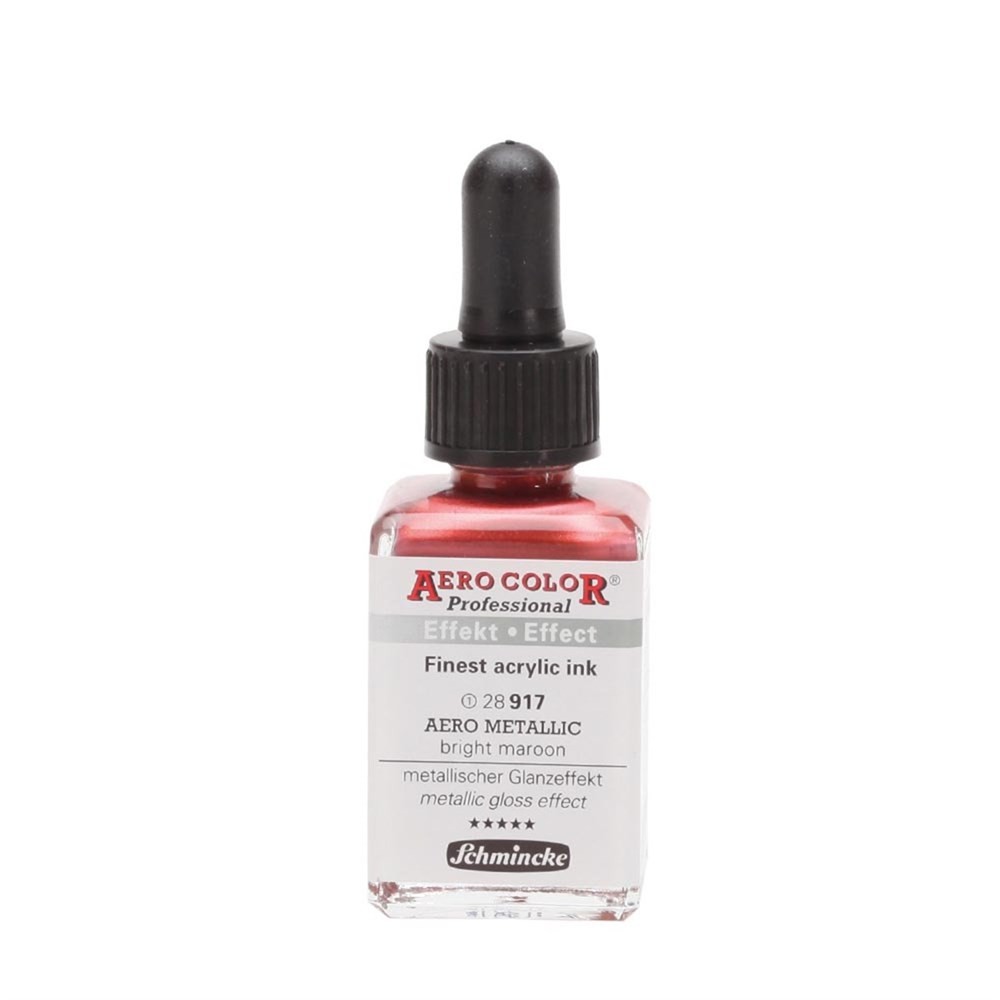 Schmincke Aero Color Akrilik Mürekkep 28 ml 917 Aero Metallic Bright Maroon