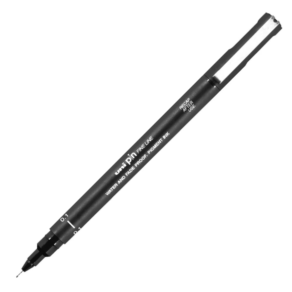 Uni-Ball Pin Fine Line Teknik Çizim Kalemi 0.1 mm Koyu Gri