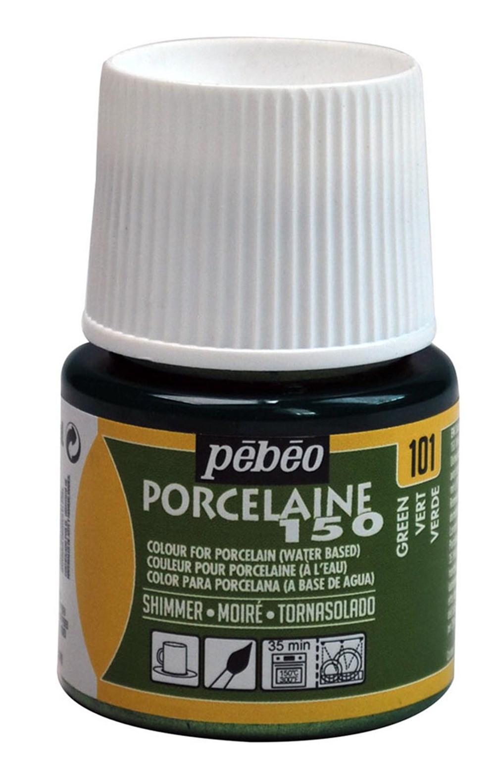 Pebeo Porcelaine 150 Fırınlanabilir Porselen Boyası 45 ml 101 Shimmer Green