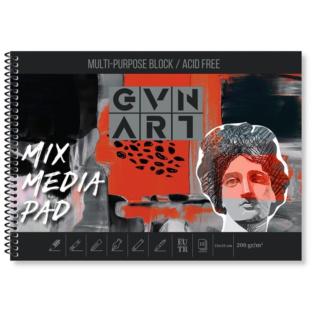 Güven Art Mix Madia Pad 25x35 200 gr 15 yp