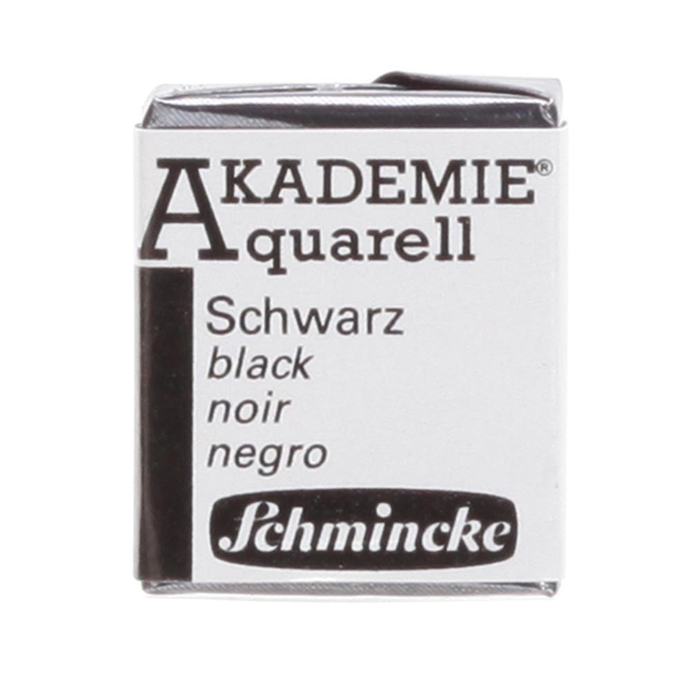 Schmincke Akademie Aquarell Yarım Tablet Sulu Boya 782 Black