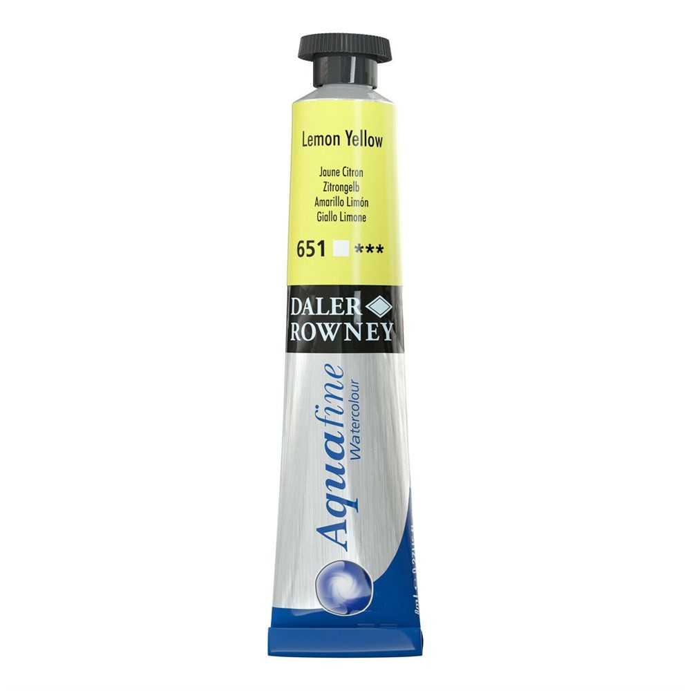 Daler Rowney Aquafine Watercolour 8ml Tube 651 Lemon Yellow