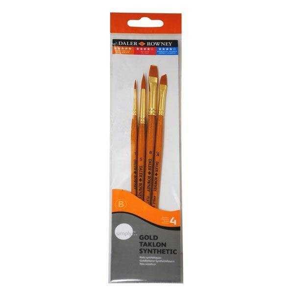 Daler Rowney Gold Taklon Synthetic 4'lü Fırça Seti