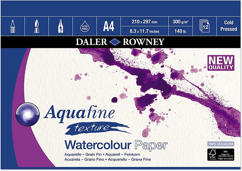 Daler Rowney Aquafine Suluboya Blok A4 300Gr 12sh