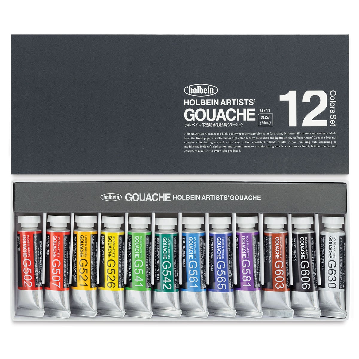 Holbein Guaj Boya Seti 15 ml x 12 Renk