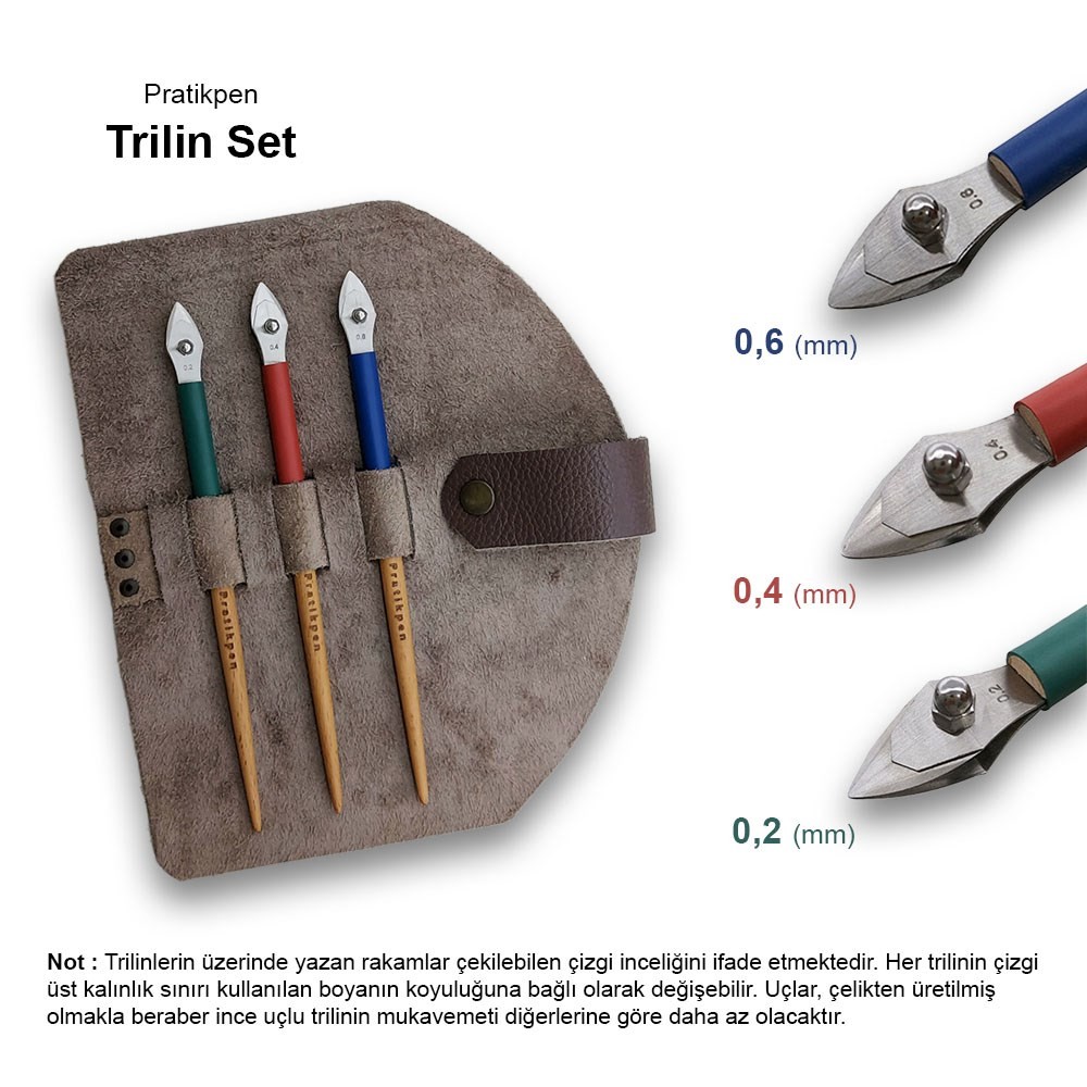 Pratikpen Trilin Set 0,2-0,4-0,6 mm 3lü