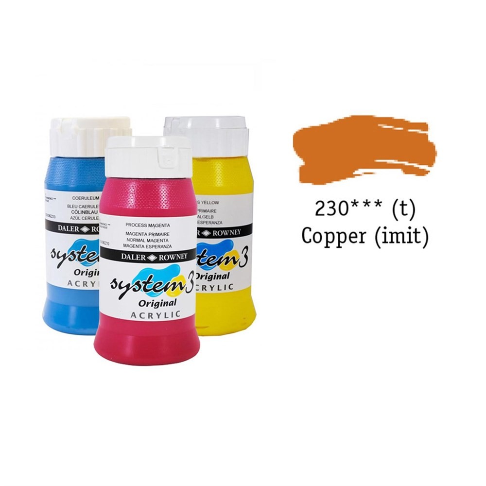 Daler Rowney System 3 Original Akrilik Boya 500 ml Copper İmit