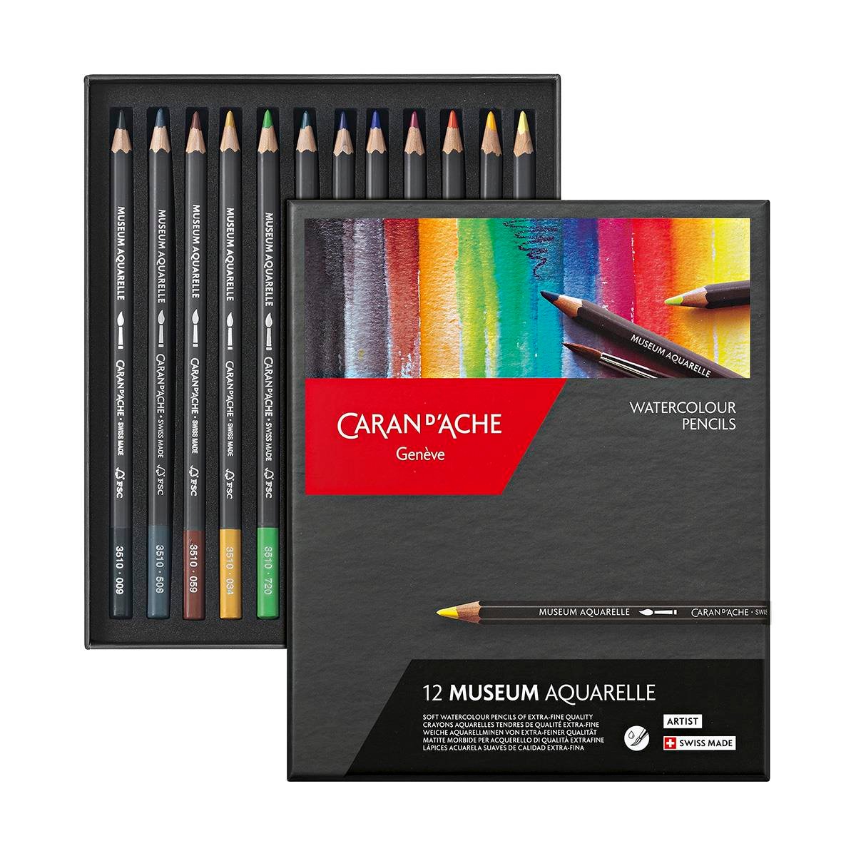 Caran d'Ache Museum Aquarell Sulu Boya Kalem Seti 12 Renk