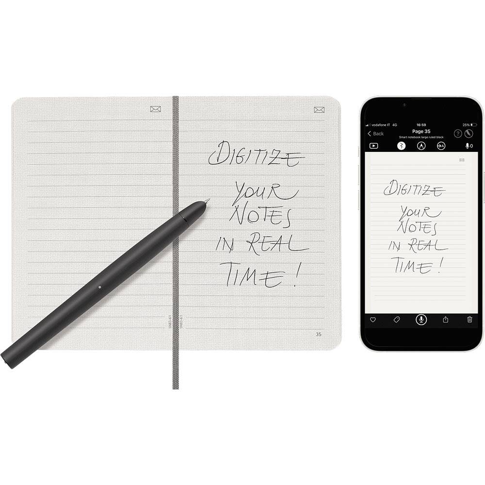 Moleskine Smart Sert Kapak Çizgili Defter 9x14 144 Sayfa 100 gr Black