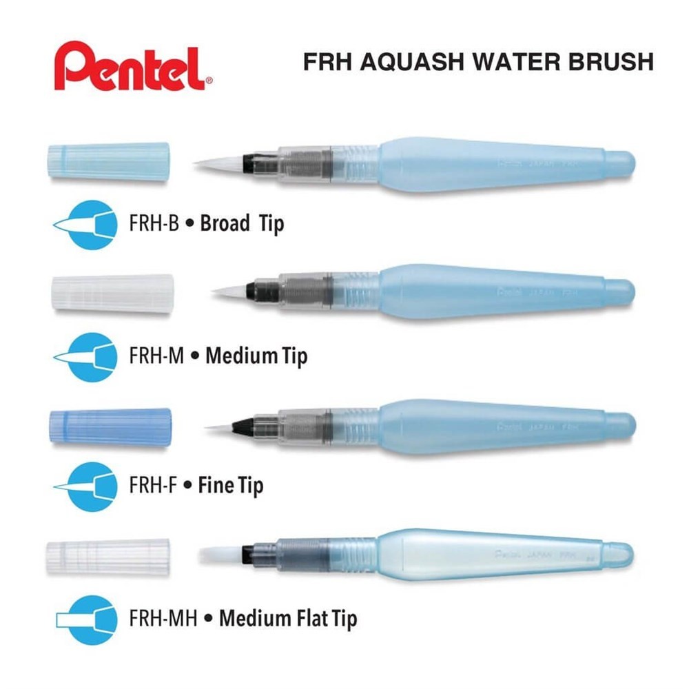 Pentel Su Hazneli Fırça Flat Medium 6 mm XFRH/1-MH